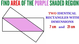 Can you find the area of the Purple shaded region? | (Step-by-step explanation) | #math #maths