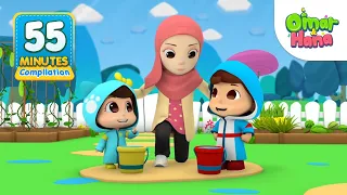 Omar & Hana Compilation 55 Minutes | Islamic Series & Songs For Kids | Omar & Hana English