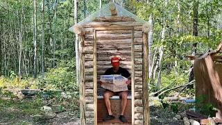 Building A Simple Log Outhouse On My Off Grid Homestead