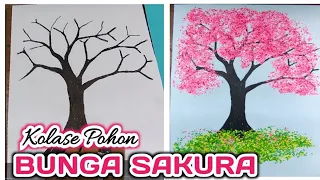 Cara Mudah Membuat Kolase Pohon Sakura - How to make Cherry blossom
