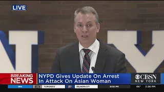 NYPD Briefing On Arrest On Attack On Asian Woman