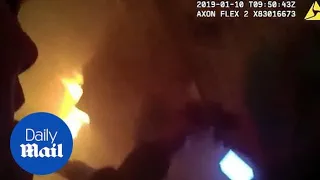 Dramatic moment deputy saves 97-year-old from burning house!