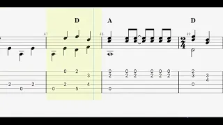 Johnny Cash: Ring of Fire with full tablature/sheet music for solo fingerstyle guitar