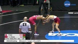 141lbs: Chad Red (Nebraska) fall Ian Parker (Iowa State)