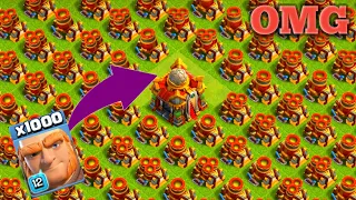 OMG! 1000 MAX GIANT VS 200 MAX MORTAR  BASE ATTACK ON COC PRIVATE SERVER | CLASH OF CLANS