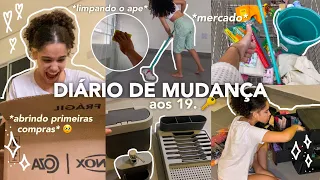 DIÁRIO DE MUDANÇA #2 | limpando o ape, primeira noite + compras e organização