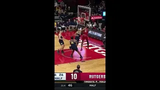 Clifford Omoruyi Monster One Hand Jam vs. Michigan | Rutgers Men's Basketball