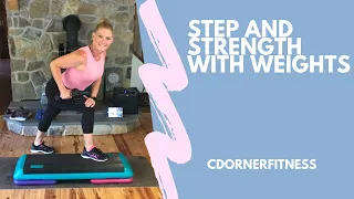 Step and Strength with weights | Step aerobics workout 💦 132-136 bpm