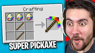 Beating Minecraft With VIRAL Clickbait Items!