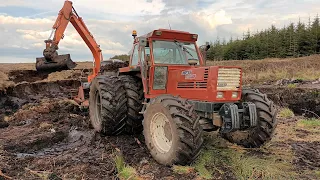 Fiatagri 1280DT Cutting Turf Ireland 2022