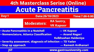 Acute Pancreatitis. 4th Masterclass Series (Online).