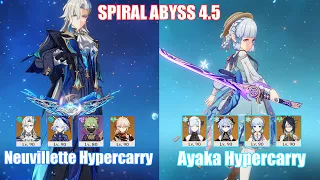 C1 Neuvillette Hypercarry & C0 Ayaka Hypercarry | Spiral Abyss 4.5 | Genshin Impact