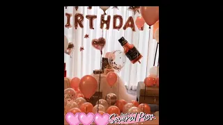 Easy Simple Birthday Party decorations ideas At Home | Romantic Rose Gold Birthday Balloons for Girl