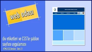 HTML/CSS Dersleri - Ders 21 -  div etiketleri ve CSS'le şablon sayfası uygulaması