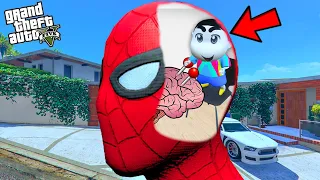 GTA 5 : Shinchan Control Spiderman Mind To Destroy Los Santos in GTA 5!(GTA 5 mods)