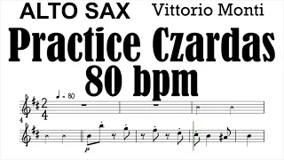 Czardas Allegro Part 80 bpm Alto Sax Sheet Music Backing Track Play Along Partitura