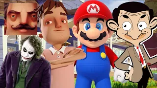 Hello Neighbor - New Neighbor Mario Mr Bean Joker Aaron History Gameplay