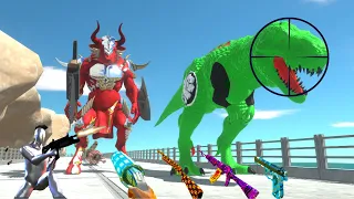 FPS AVATAR DEADLY PARKOUR T-REX RED MINOTOR - Animal Revolt Battle Simulator