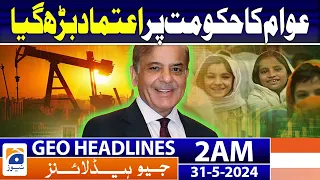 Ipsos Pakistan Survey | PMLN Govt | Geo News at 2 AM Headlines | 31st May 2024