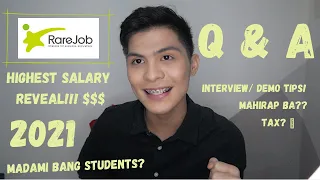 RAREJOB Q&A 2021 | (Salary, Interview, Demo, Pros and Cons) | HOMEBASED JOB