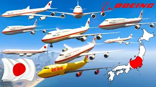 GTA V Boeing 747-8i Japan New Air Force One Airplanes Best Extreme Longer Crash and Fail Compilation