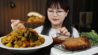 ASMR CURRY🍛 PORK CUTLET | COOKING & MUKBANG | EATING SOUNDS