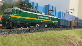 RUNNING WAG 9 WITH WAGONS ON LAYOUT | MODEL FREIGHT TRAIN | INDIAN RAILWAY TRAIN MODELS | HO SCALE