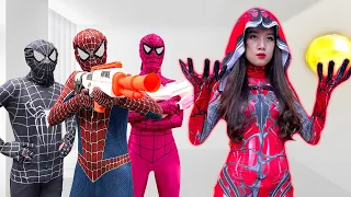 TEAM SPIDER-MAN vs BAD GUY TEAM Nerf War | Spider-Girl: Oh no! What's wrong with Her?? (Live Action)
