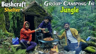 2 Days Group Camping In Deep Forest | Winter Camping In Bushcraft Shelter | Forest Camping in india