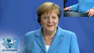 Captan a Merkel con temblores, por tercera vez