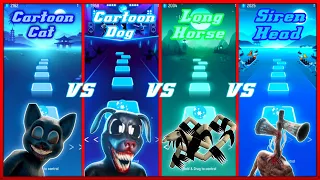 Cartoon Cat Vs Cartoon Dog Vs Long Horse Vs Siren Head - Tiles Hop EDM Rush