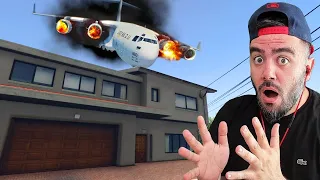 KANLI EVIN ÇATISINA UÇAK DÜŞTÜ BAKIN NE OLDU - GTA 5 MODS