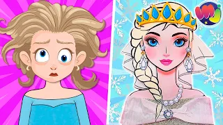 👑 La BODA DE ELSA 💍 Cambio de LOOK de ELSA de FROZEN 💄 ❄️