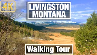 4K City Walks - Livingston Montana USA - April 20 - Suce Creek Road - Virtual Treadmill Scenery Walk