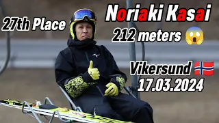Noriaki Kasai 🇯🇵 (51 yo) jumps 212 meters!!! / Vikersund 🇧🇻 17.03.2024