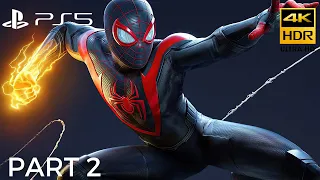 SPIDER-MAN MILES MORALES (PS5) 4K 60FPS HDR + Ray Tracing Walkthrough Gameplay Part2 - AVENGER TOWER