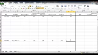 Create a Bookkeeping Spreadsheet using Microsoft Excel - Part 2