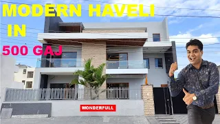 Modern House Design in 500 Gaj | Modern Haveli Design | 500 Gaj House Design with Garden