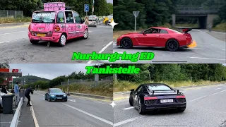 Cars Leaving Nürburgring Tankstelle - Close Call Rs6, GTR, Bmw, Drift, And More!