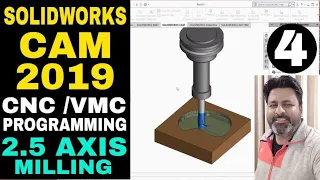 SOLIDWORKS CAM 2019 TUTORIAL : CONTOUR MILL & AREA MILL 2.5 AXIS MILLING OPERATION