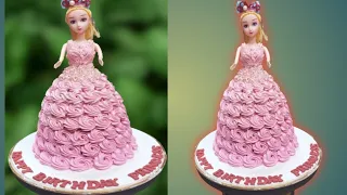 Barbie doll Cake Design | Pink birthday Cake | Baby girls Cake Decoreting cake