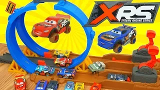 Disney Cars XRS Racing MUD TRACK Racers 360 Loop Battle Challenge