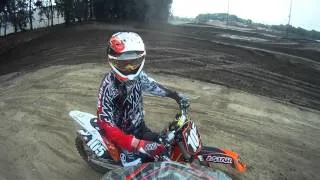 Milestone MX Park 2012 Crash "hucked over a berm"