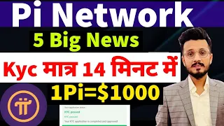 Pi Network Price $1000🔥 || Pi Network kyc 14 मिनट में || Pi Network news today || Pi Network update