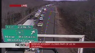 Crash snarls I-91 traffic in Cromwell