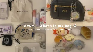 GRWM + Whats in my bag 🧦: Simple day vlog, Pinterest girl aesthetic Ft. Teddy Blake