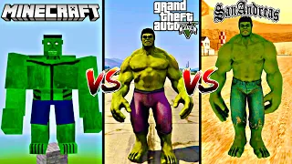 Minecraft Hulk vs GTA 5 Hulk vs GTA San Andreas Hulk - Who is Best?