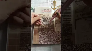 brown scrapbooking🤎 | satisfying journaling #shorts