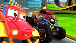 The Olympics: Clash Of Giants | Monster Truck Dan & Little Red Car Cartoon Shows - Kids Channel