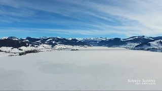 Lake Sihlsee, Einsiedeln Schwyz SWITZERLAND 湖 airview